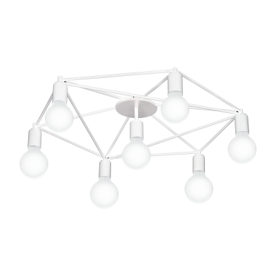 Staiti loftlampe i Metal Hvid, MAX 7x60W, diameter 76 cm, højde 14 cm.